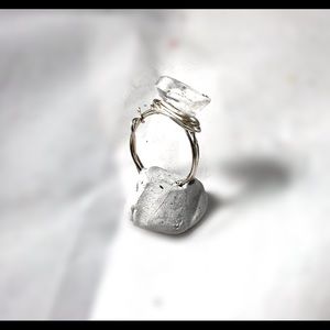 Crystal point wire wrap ring
